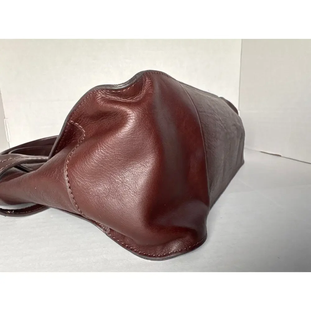 FOSSIL Willow Whiskey Brown Leather Satchel Crossbody Bag #SHB2325